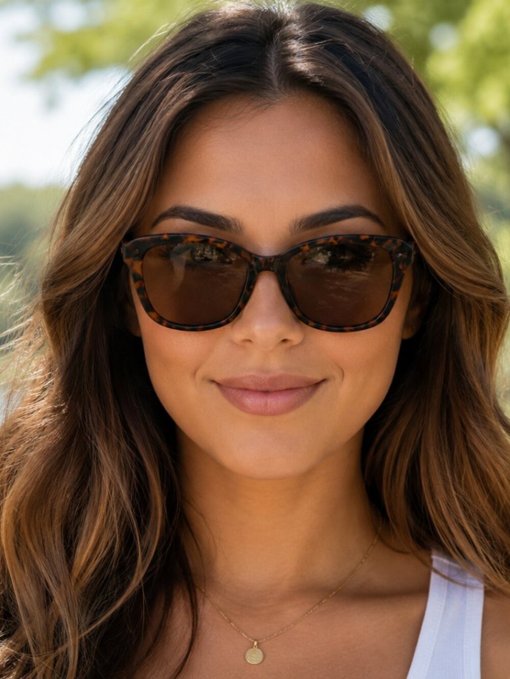 Adrienne Vittadini Sport Women's Tortoiseshell Square Sunglasses